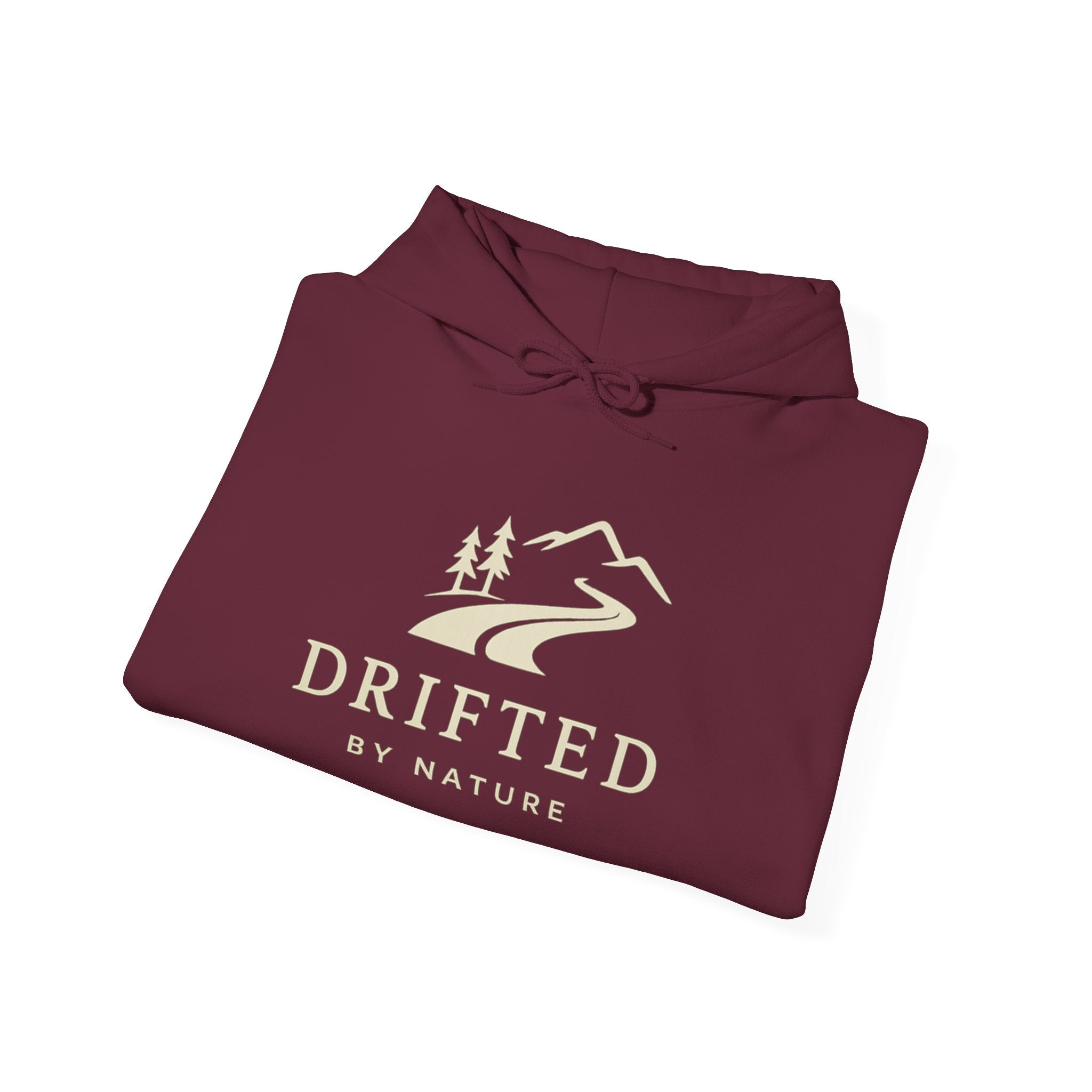 Drifted by Nature Hoodie — Minimal Mountain Road Graphic Hoodie