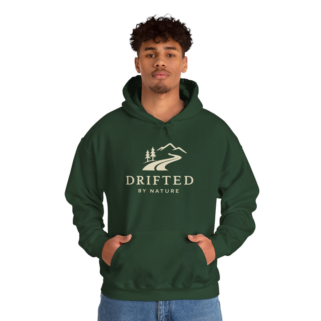 Drifted by Nature Hoodie — Minimal Mountain Road Graphic Hoodie