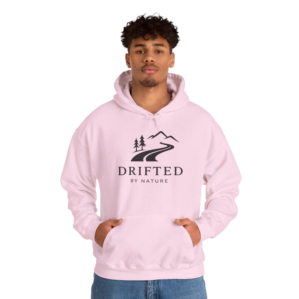Drifted by Nature Hoodie — Minimal Mountain Road Graphic Hoodie