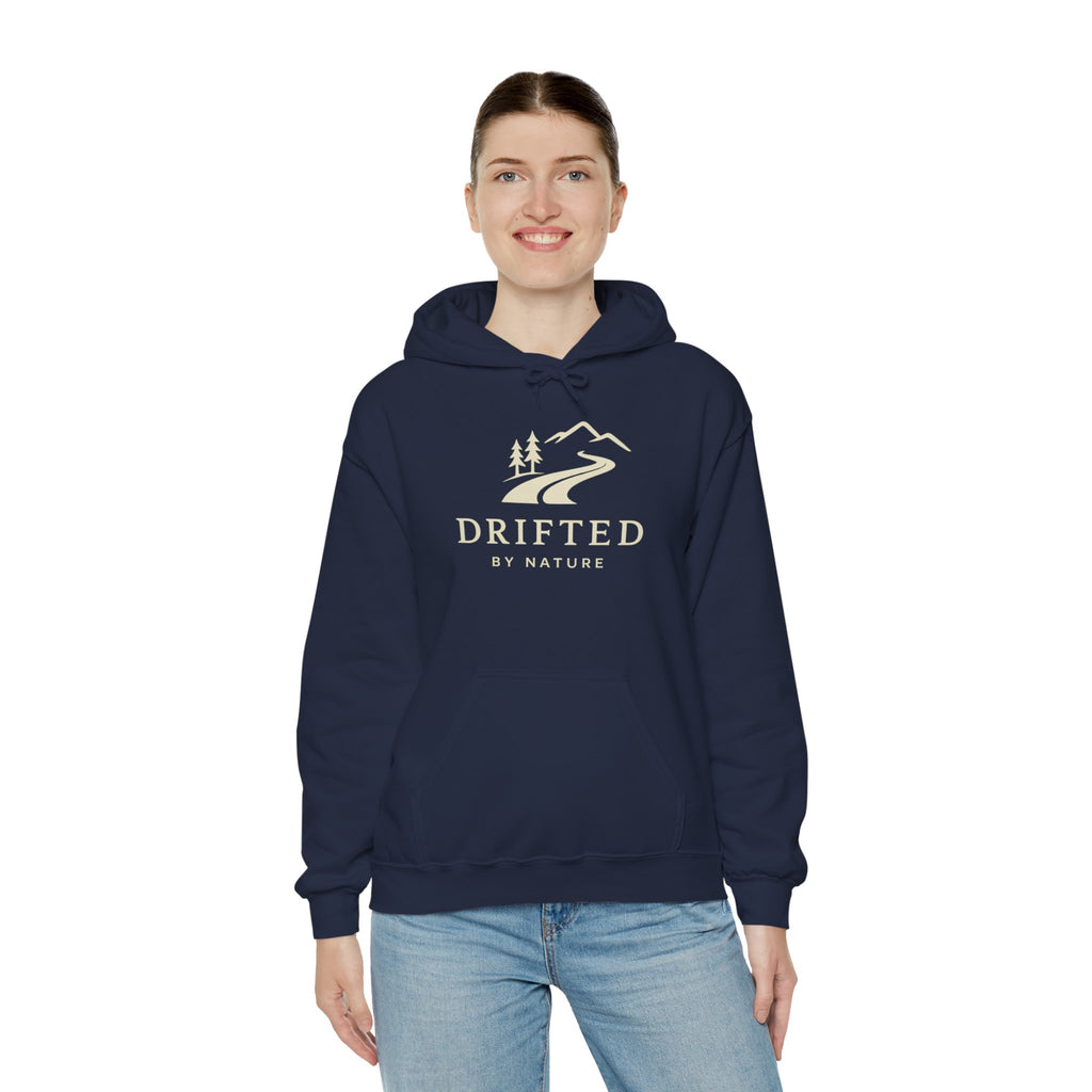 Drifted by Nature Hoodie — Minimal Mountain Road Graphic Hoodie