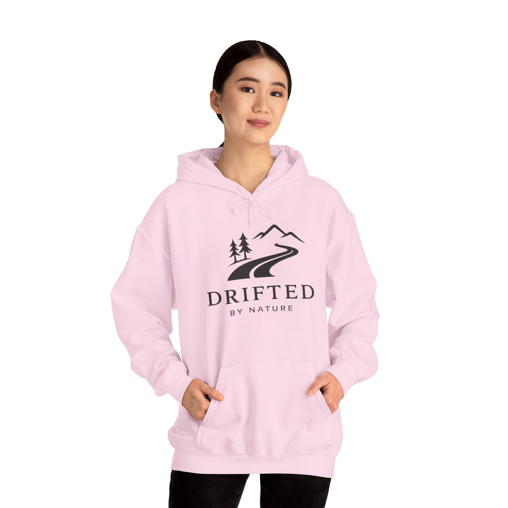 Drifted by Nature Hoodie — Minimal Mountain Road Graphic Hoodie