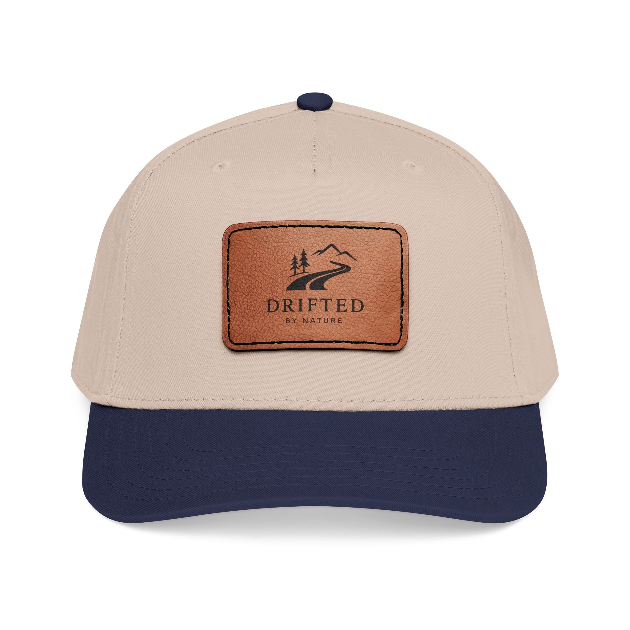 Drifted by Nature Leather Patch Cap — Structured Baseball Hat