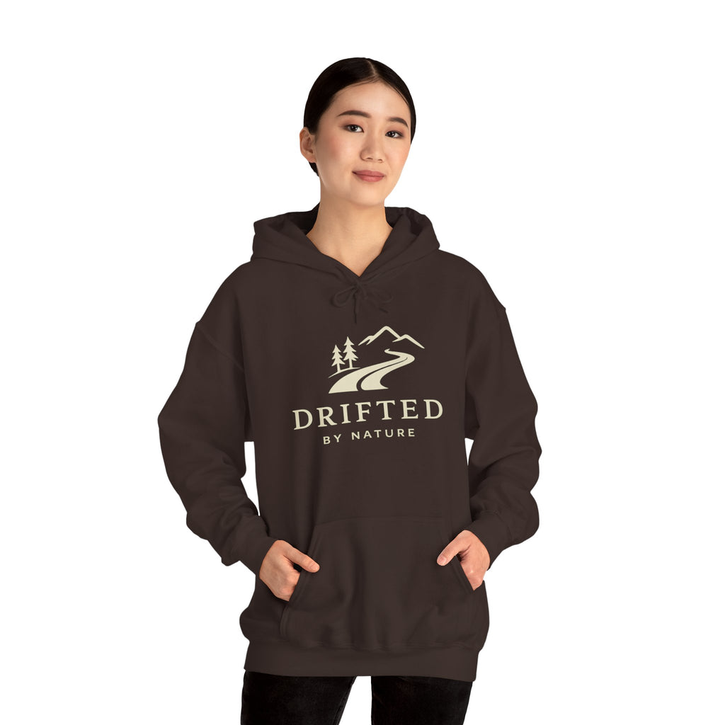 Drifted by Nature Hoodie — Minimal Mountain Road Graphic Hoodie