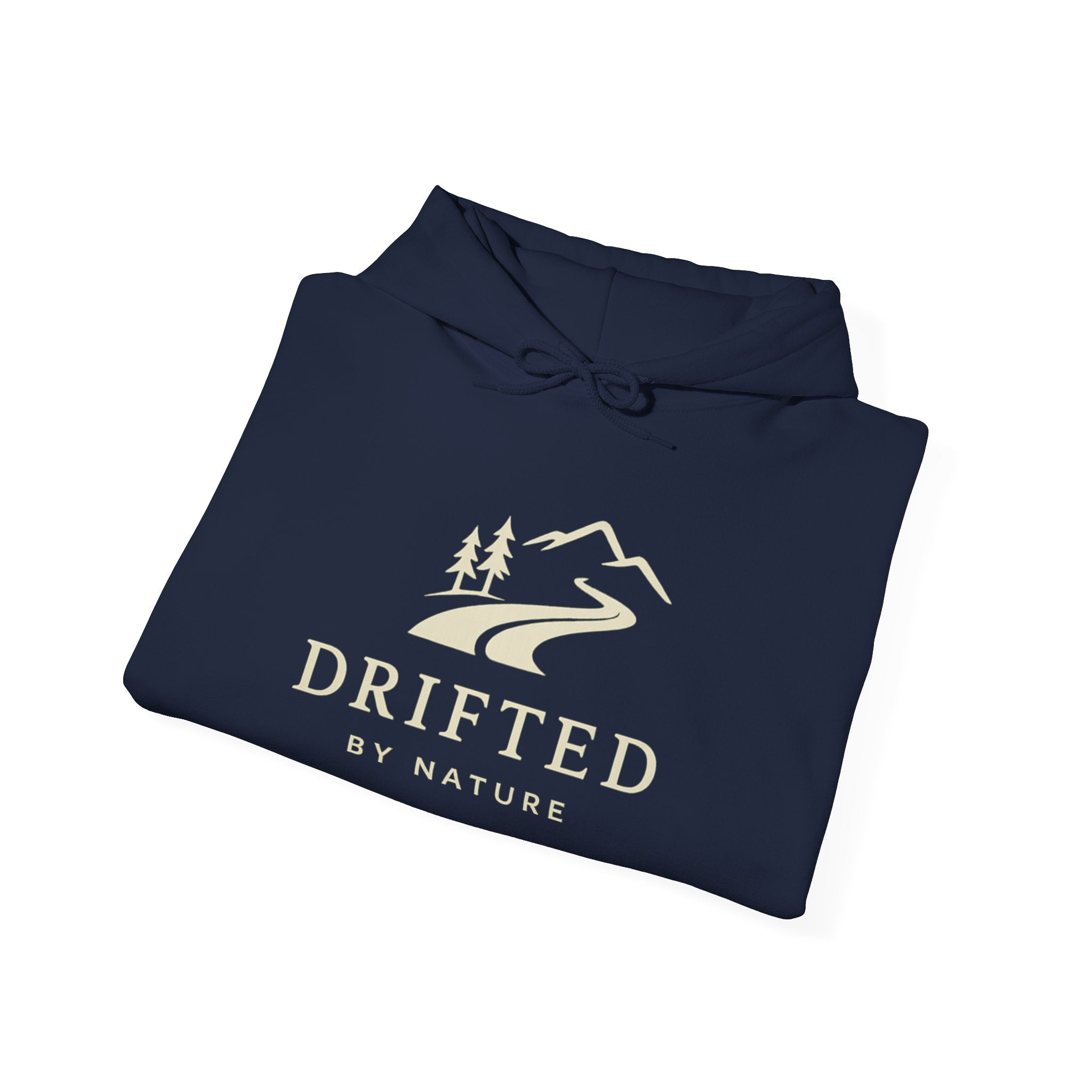 Drifted by Nature Hoodie — Minimal Mountain Road Graphic Hoodie