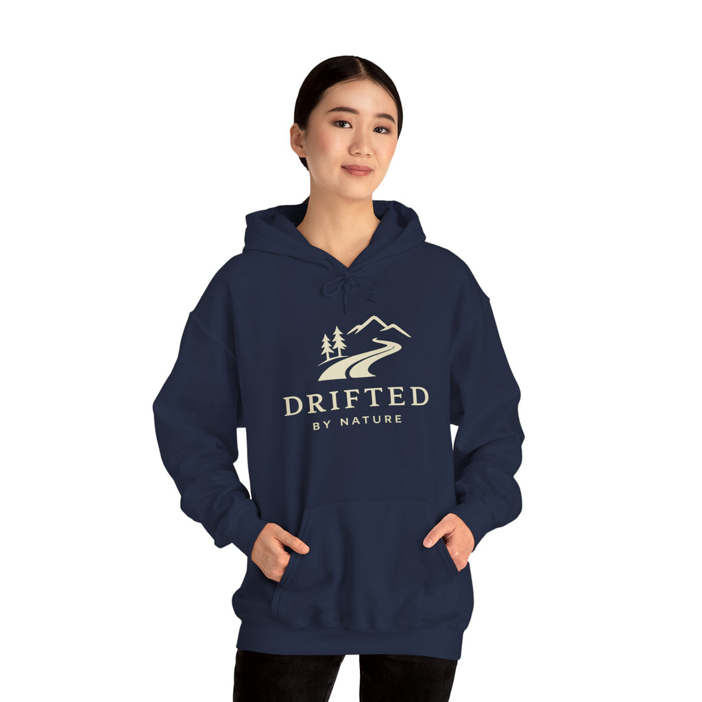 Drifted by Nature Hoodie — Minimal Mountain Road Graphic Hoodie