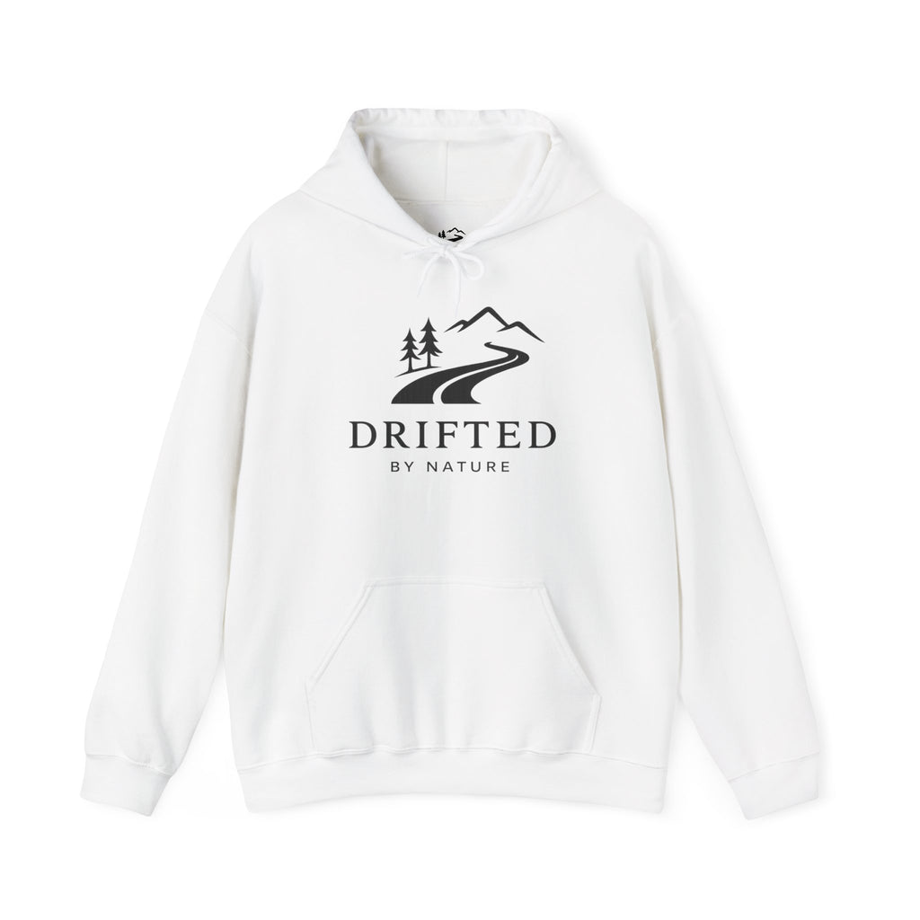 Drifted by Nature Hoodie — Minimal Mountain Road Graphic Hoodie