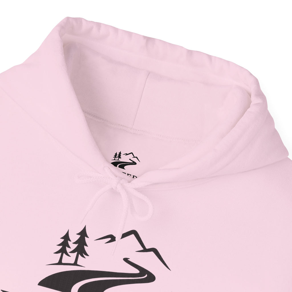 Drifted by Nature Hoodie — Minimal Mountain Road Graphic Hoodie