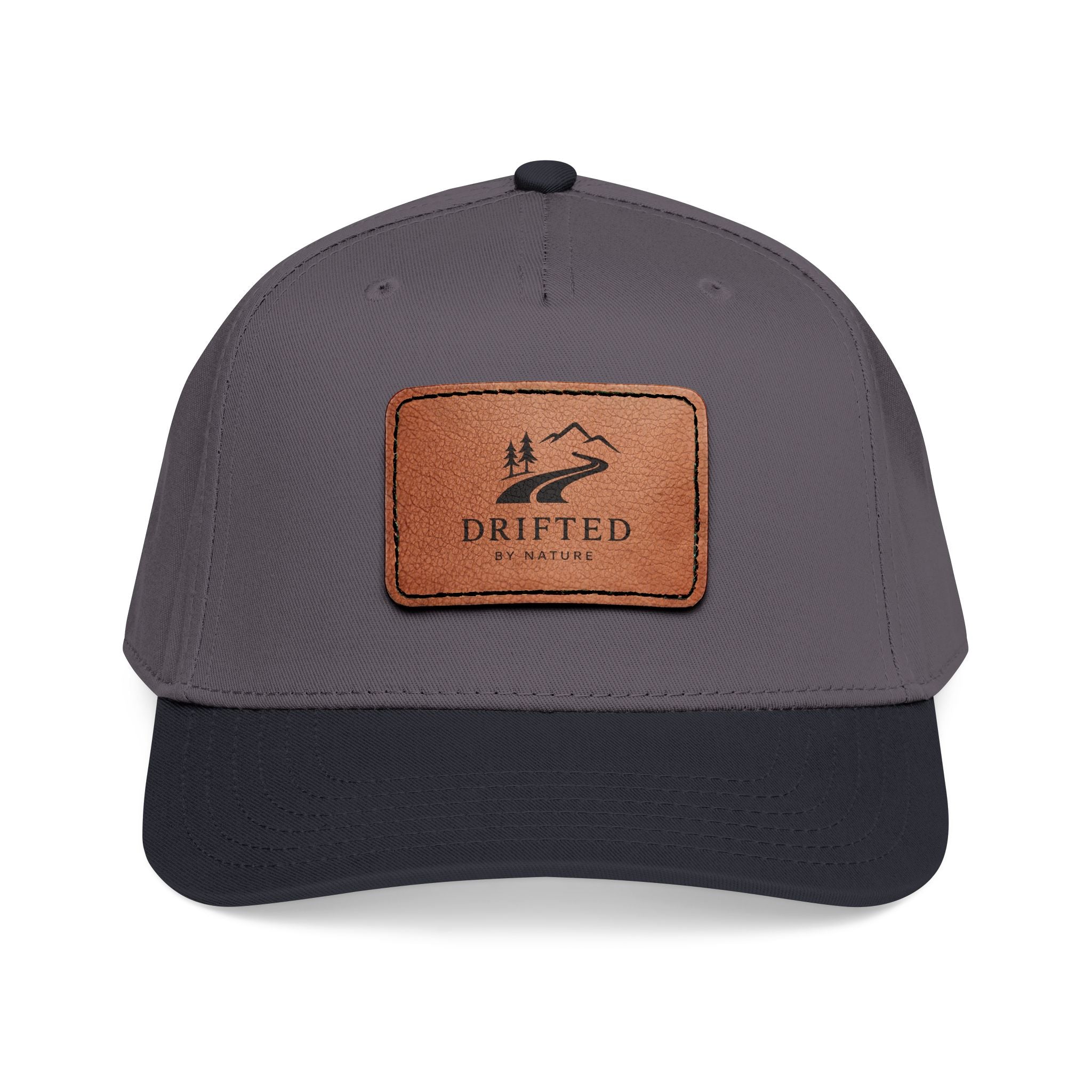 Drifted by Nature Leather Patch Cap — Structured Baseball Hat
