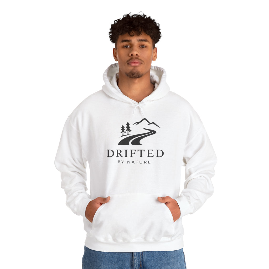 Drifted by Nature Hoodie — Minimal Mountain Road Graphic Hoodie