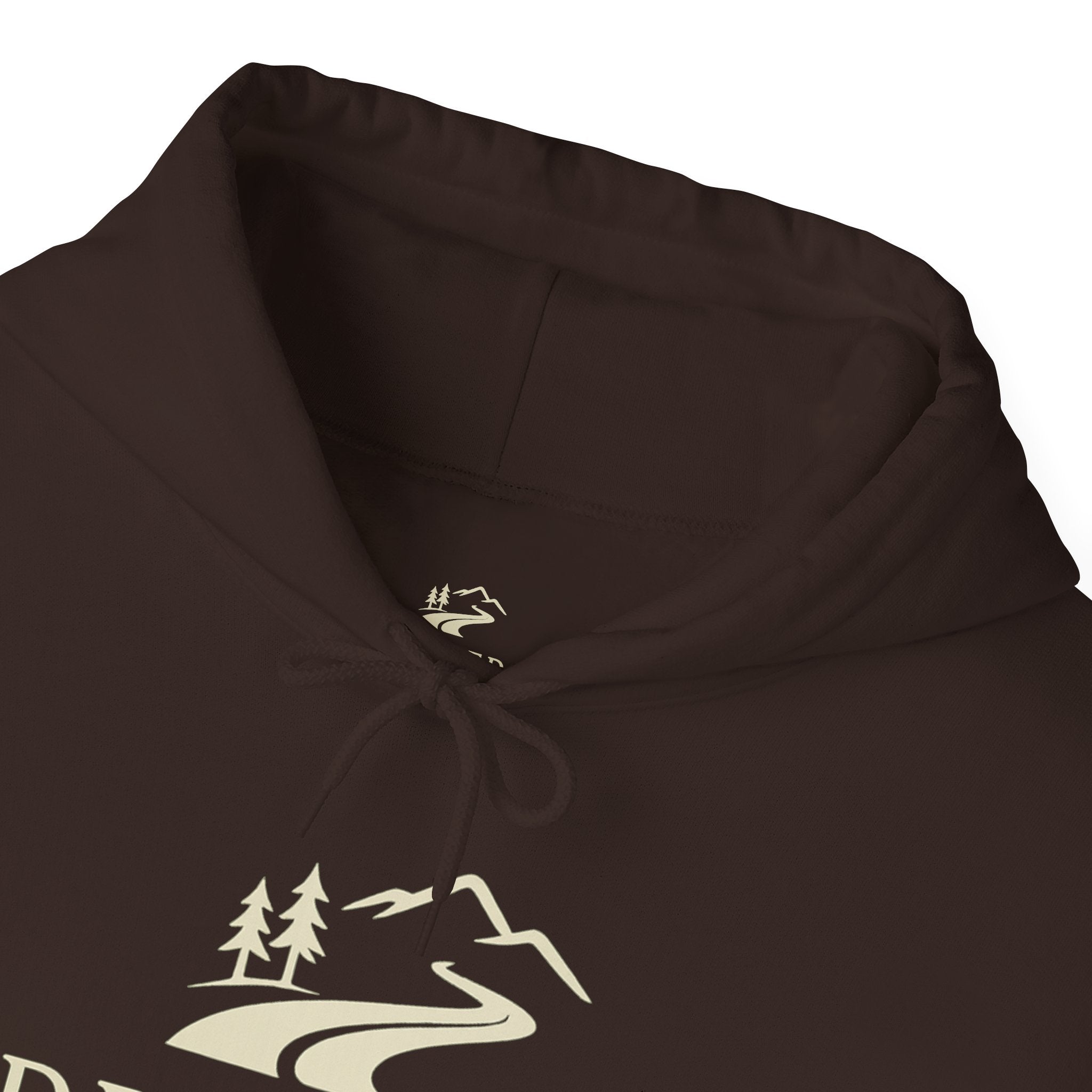 Drifted by Nature Hoodie — Minimal Mountain Road Graphic Hoodie