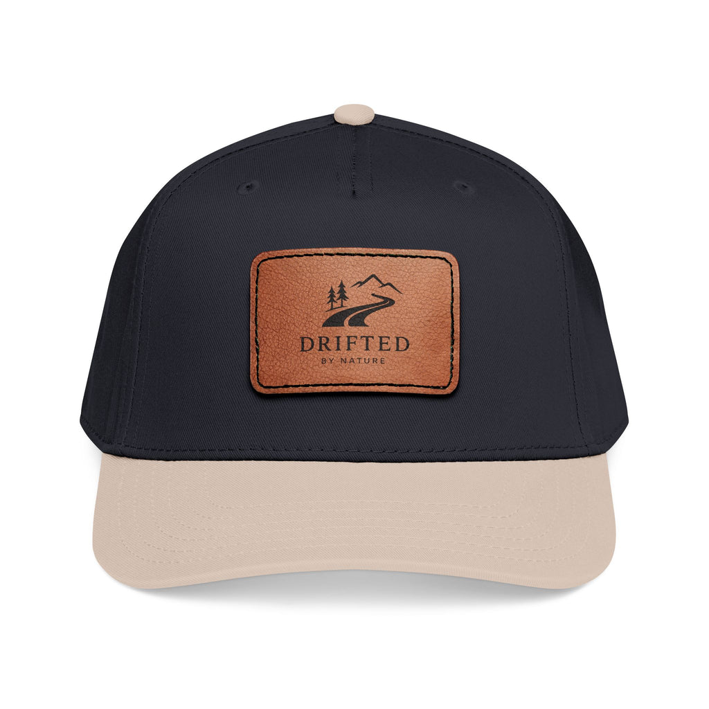 Drifted by Nature Leather Patch Cap — Structured Baseball Hat