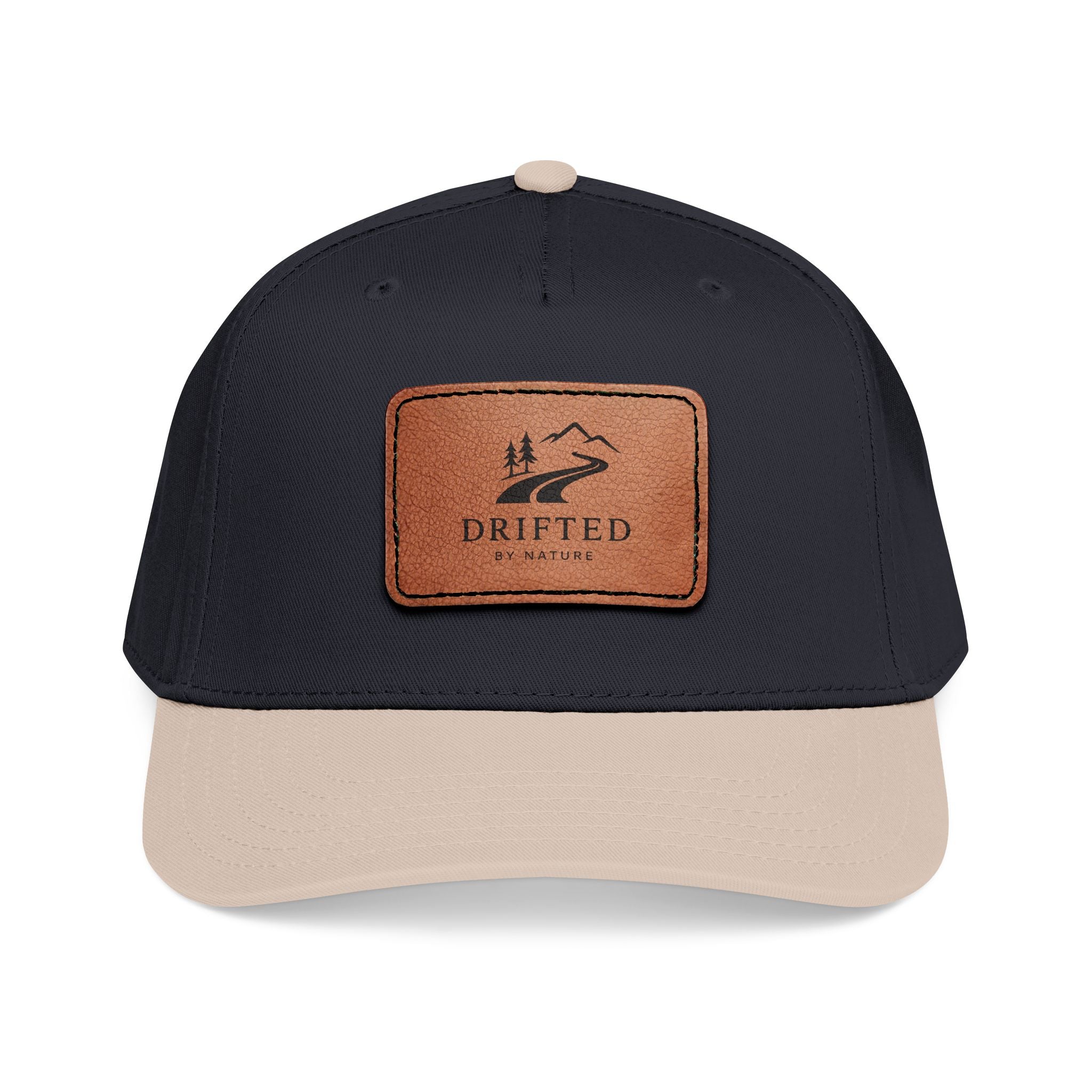 Drifted by Nature Leather Patch Cap — Structured Baseball Hat