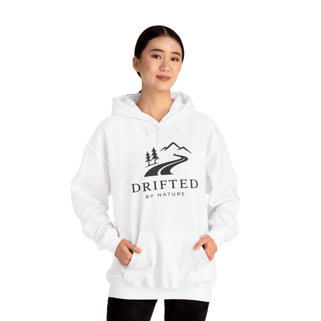 Drifted by Nature Hoodie — Minimal Mountain Road Graphic Hoodie